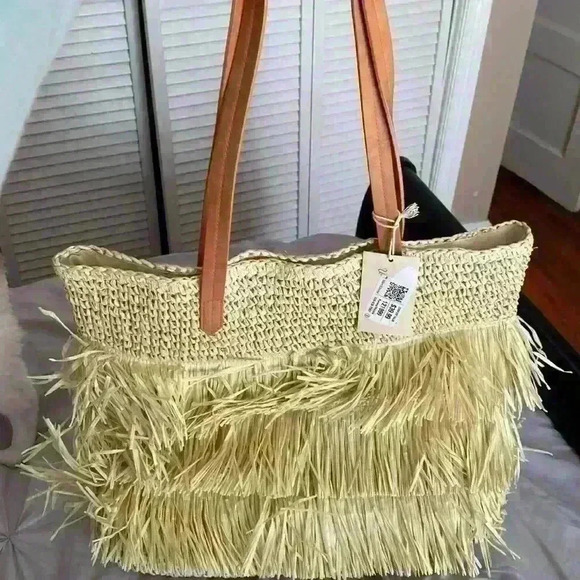 Handbags - Beach bag- raffia bag